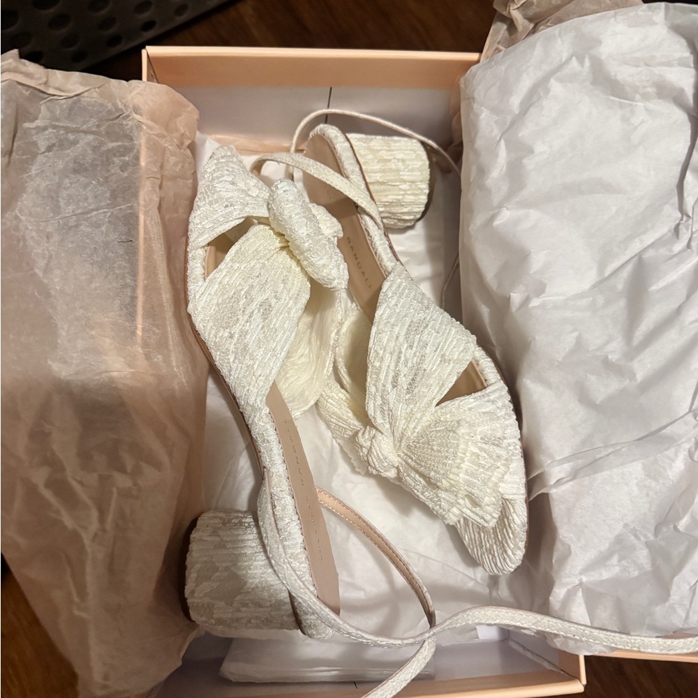 Loeffler Randall Cream Textured Heels